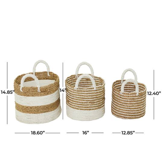 Brown Seagrass Bohemian Storage Baskets, 3ct.